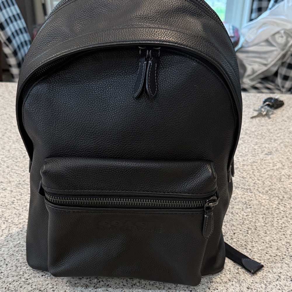 Coach Dark Leather Men's Backpack
